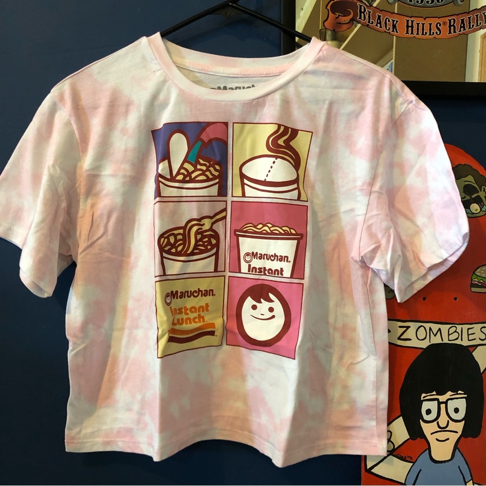 Instant Maruchan Pink Tye Dye crop Top